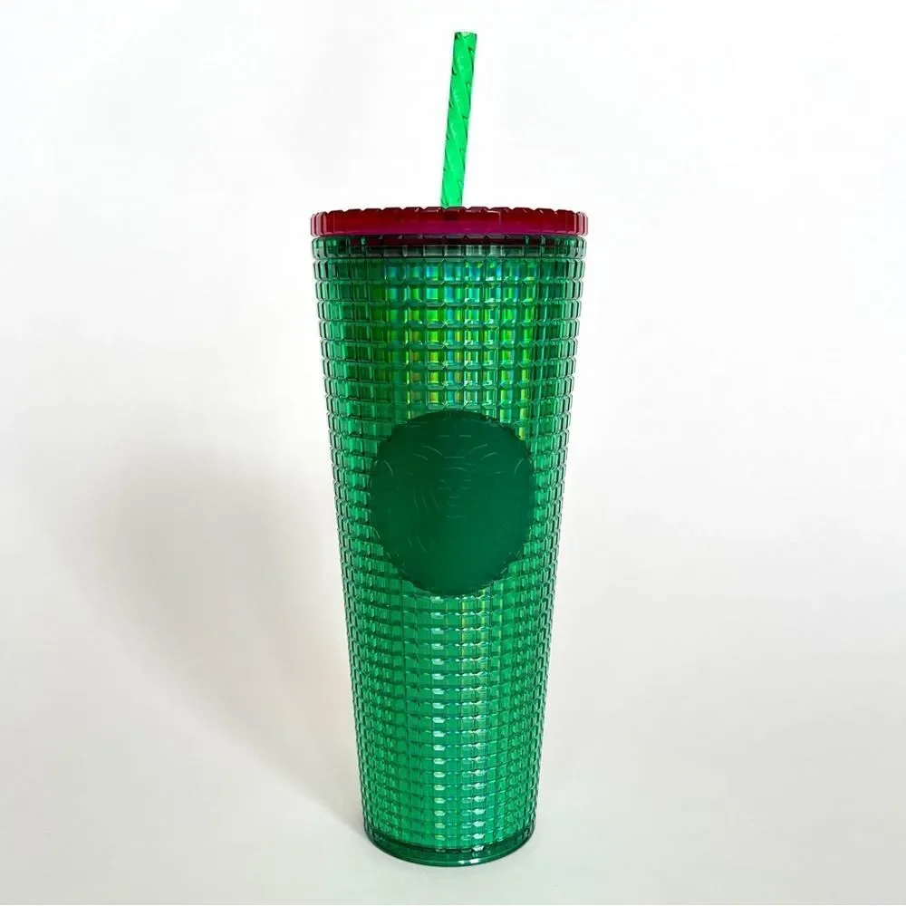 STARBUCKS 24oz TUMBLER LIMITED EDITION BEST MOST FAVORITE IRIDESCENT GREEN